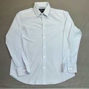 Mizzen+Main Leeward Blue Label Dress Shirt Mens Medium Blue Standard Fit